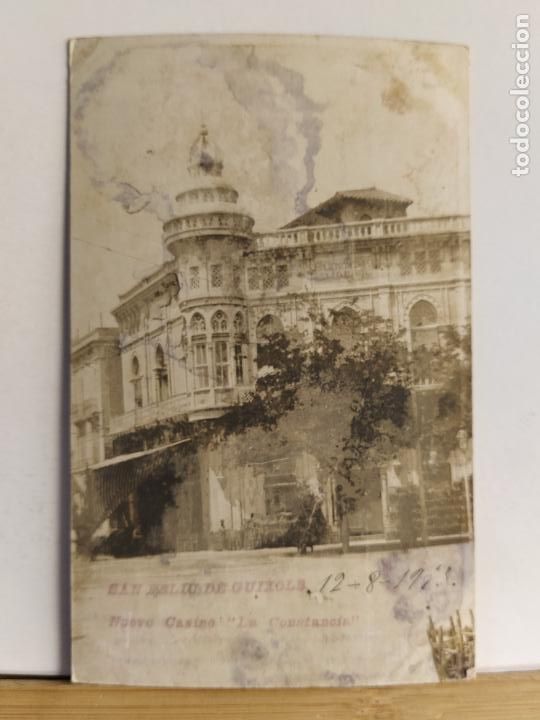 Postales: SANT FELIU DE GUIXOLS - NUEVO CASINO LA CONSTANCIA - FOTOGRAFICA - POSTAL ANTIGUA -(107.208)