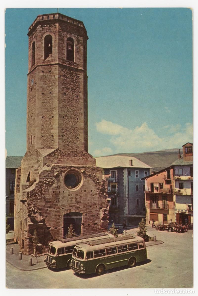 Postais: m09668 Puigcerda La Plaza 1959 Campa&ntilde;a N&ordm;1163 escrita autobuses Floirat Y 55 ?