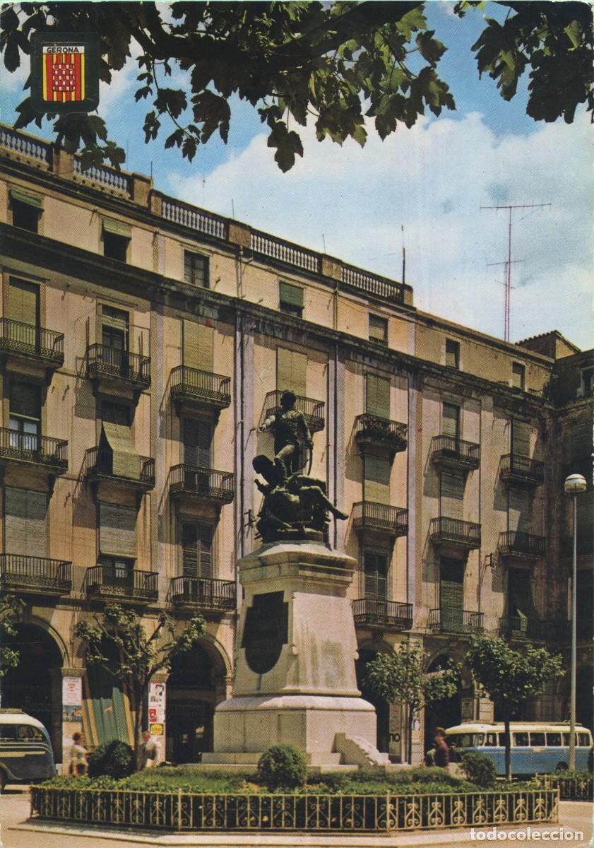 Postales: N&ordm; 767-GIRONA. Plaza Independencia. Monumento al General &Aacute;lvarez de Castro. ED. SOBERANAS
