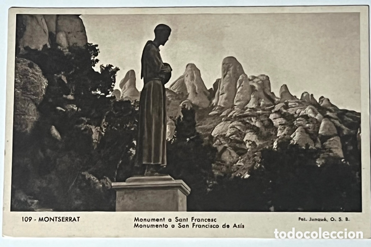 Cartoline: POSTAL: MONTSERRAT - MONUMENT A SANT FRANCESC N&ordm;109