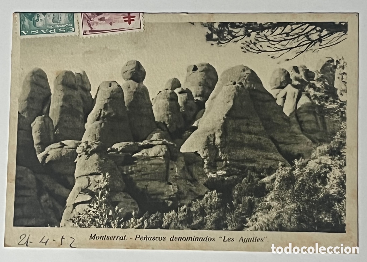 Cartoline: POSTAL MONTSERRAT: PE&Ntilde;ASCOS DENOMINADOS &rdquo;LES AGULLES&rdquo;