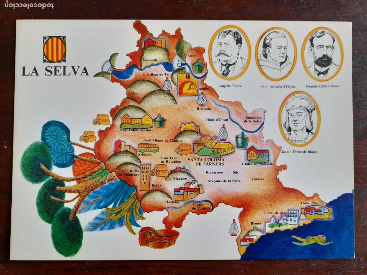 Postales: Una postal comarca La Garrotxa El Girones o la Selva 3 tarjetas a elegir congres de cultura catalana