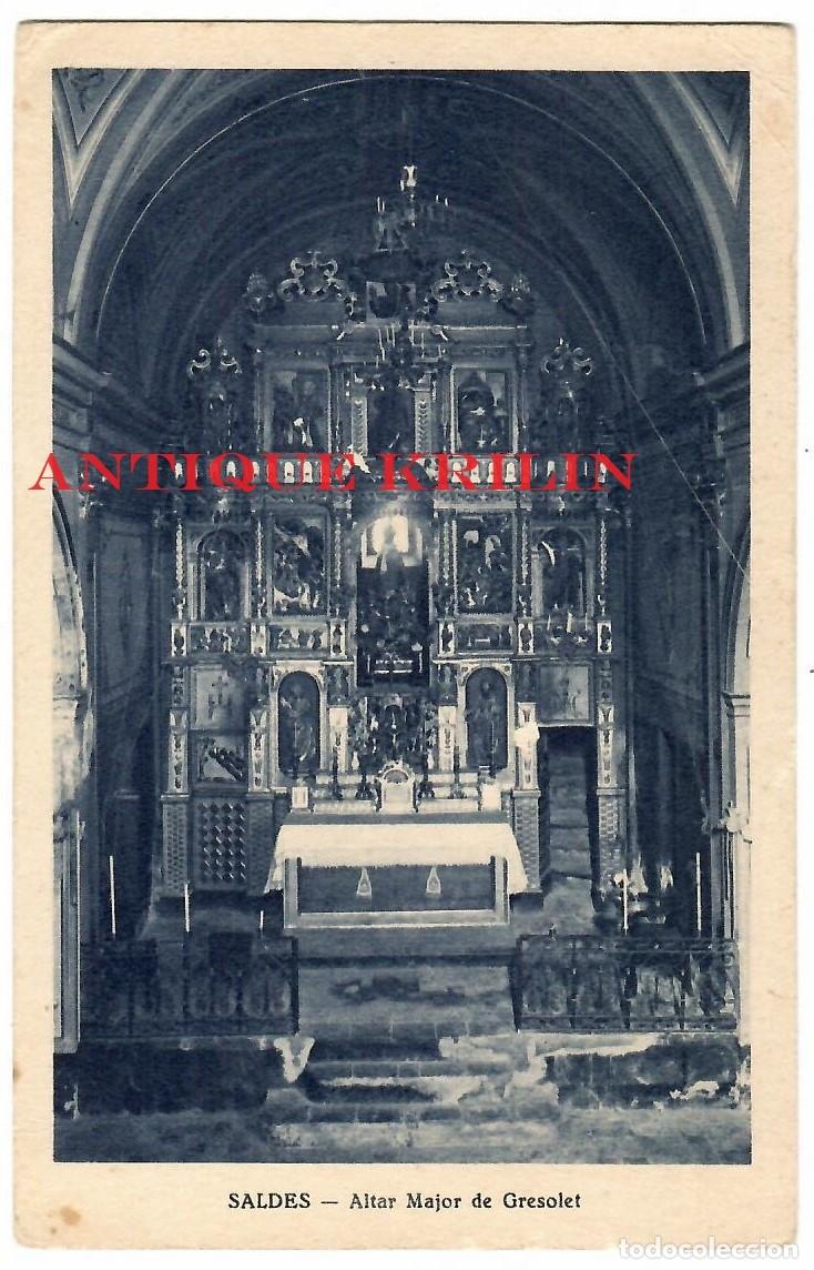 Postales: SALDES / ALTAR MAJOR DE GRESOLET / EDI. MUMBR&Uacute; / SIN CIRCULAR - Foto 1