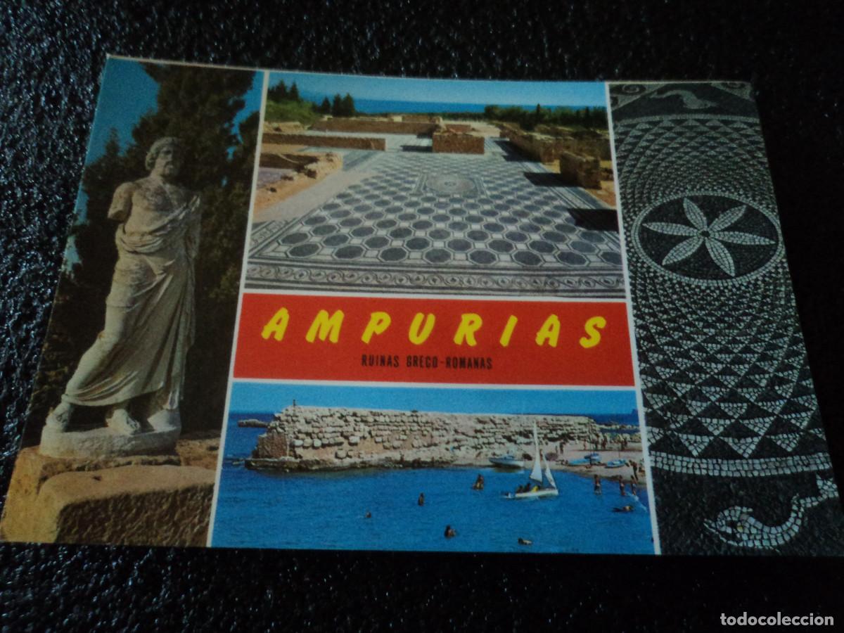 Postales: 330 ampurias esculapio, puerto y mosaicos romanos, ed. catalan