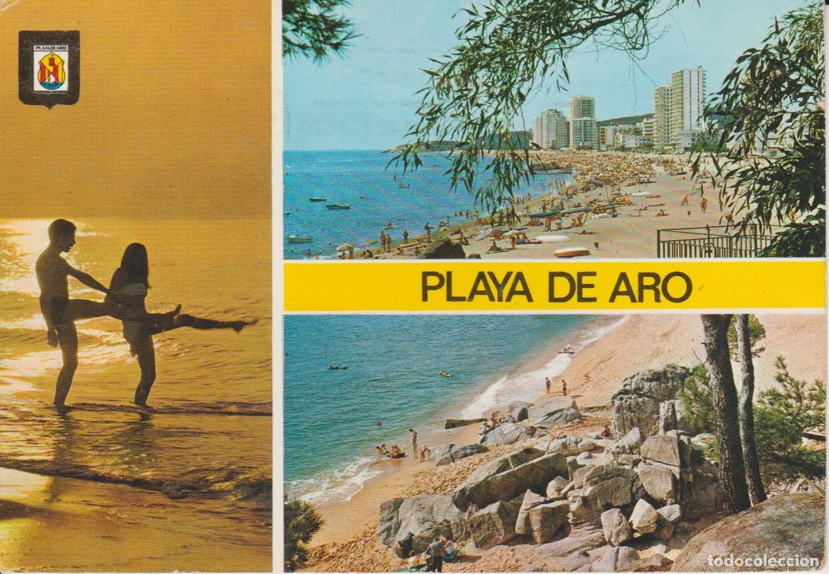 Postales: (6455) PLAYA DE ARO. COSTA BRAVA ... 1 esquina con ligero doblez