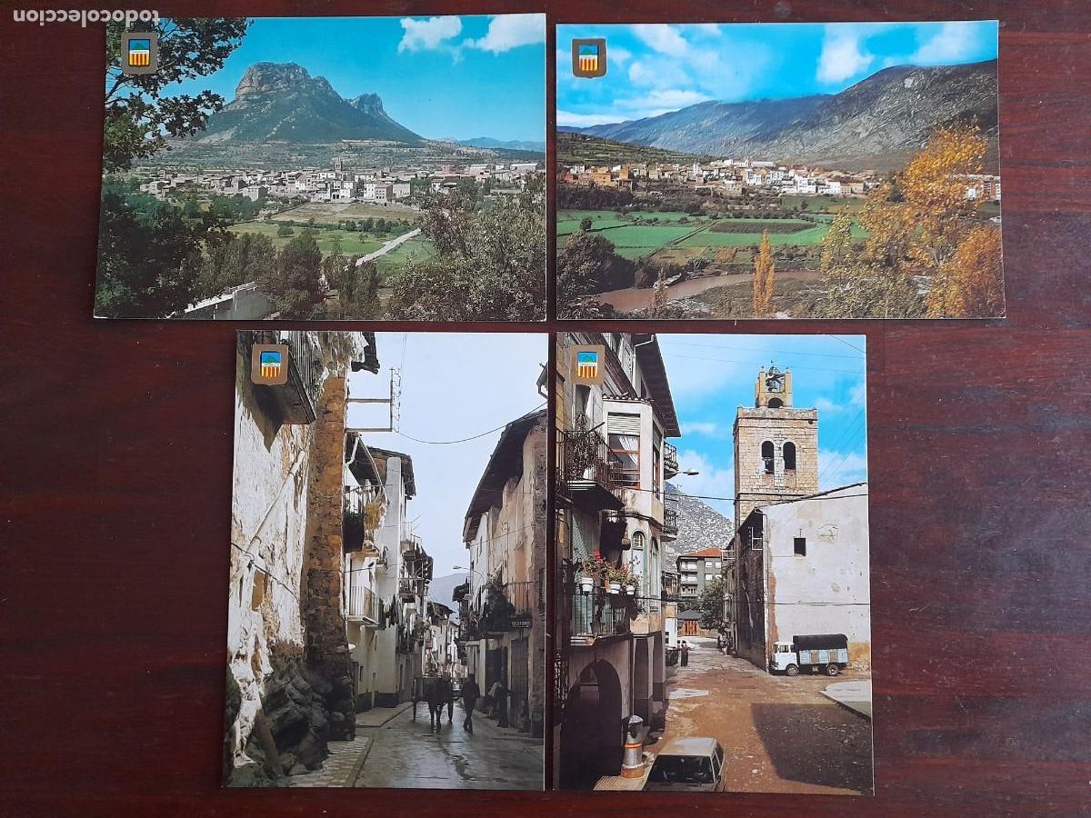 Postcards: Una postal 70&acute;s Organ&ntilde;a Monta&ntilde;a ermita Santa Fe, iglesia Santa Mar&iacute;a de Organya 4 tarjetas a elegir