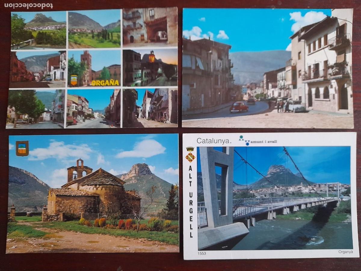 Postcards: Una postal 70&acute;s Organya o Orga&ntilde;a Iglesia de Figols, monta&ntilde;a ermita Santa Fe, 4 tarjetas a elegir