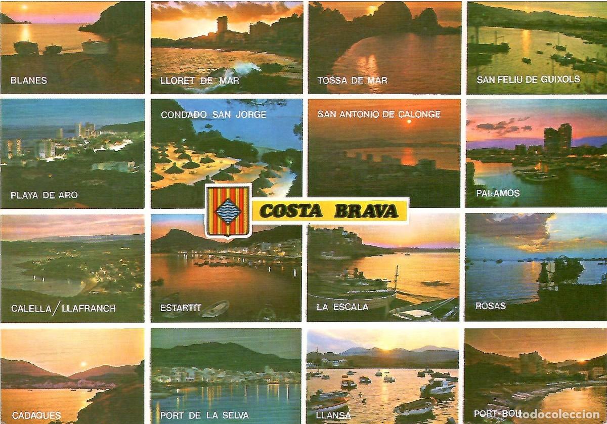 Postales: N&ordm; GE 4062 m. COSTA BRAVA. Diversos aspectos. Circulada en 1997. ED. POSTALES INTERNACIONAL COLOR
