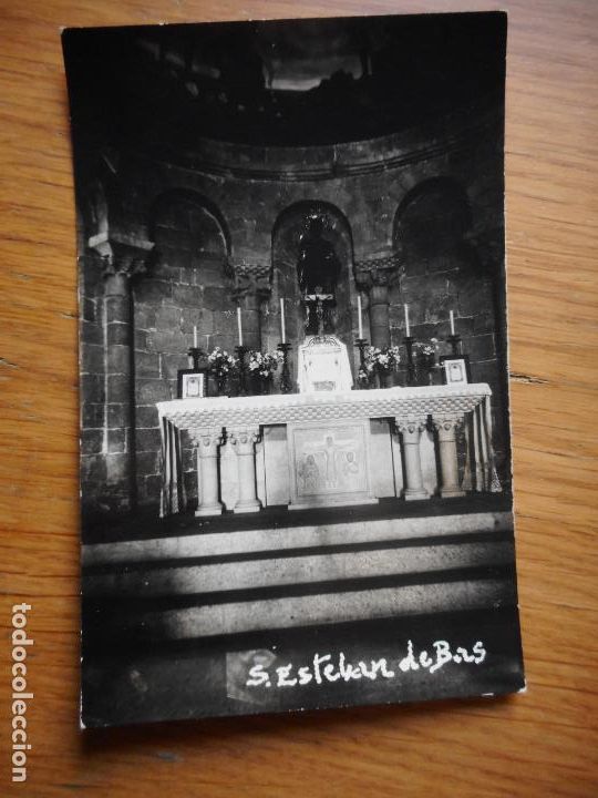 Postales: ANTIGUA POSTAL SAN ESTEBAN DE BAS. SANT ESTEVE D'EN BAS GERONA. INTERIOR CAPILLA