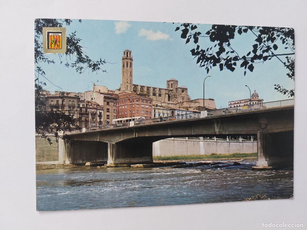Postales: POSTAL - LERIDA VISTA PARCIAL Y PUENTE SOBRE EL RIO SEGRE - 5175 - ESCRITA