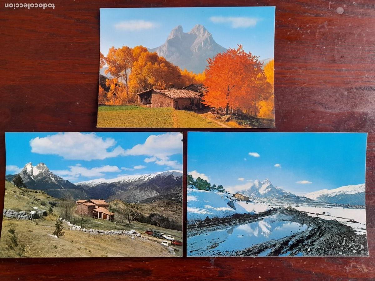 Postkarten: Una postal vintage Pedraforca en oto&ntilde;o, Serra del Cadi Alt Bergada, Cala Pona 3 tarjetas a elegir