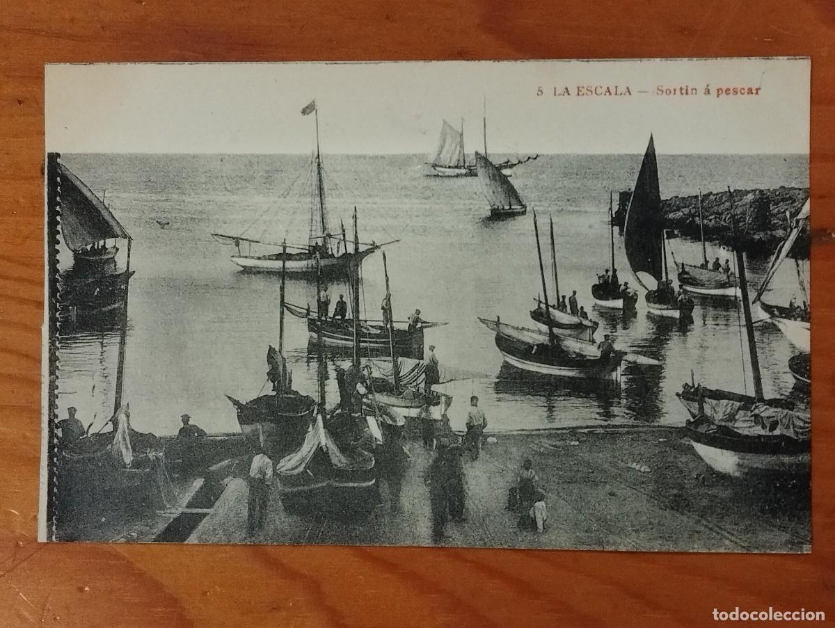 Postales: POSTAL LA ESCALA 5 . SORTIN A PESCAR. ANIMADA.. - Foto 1