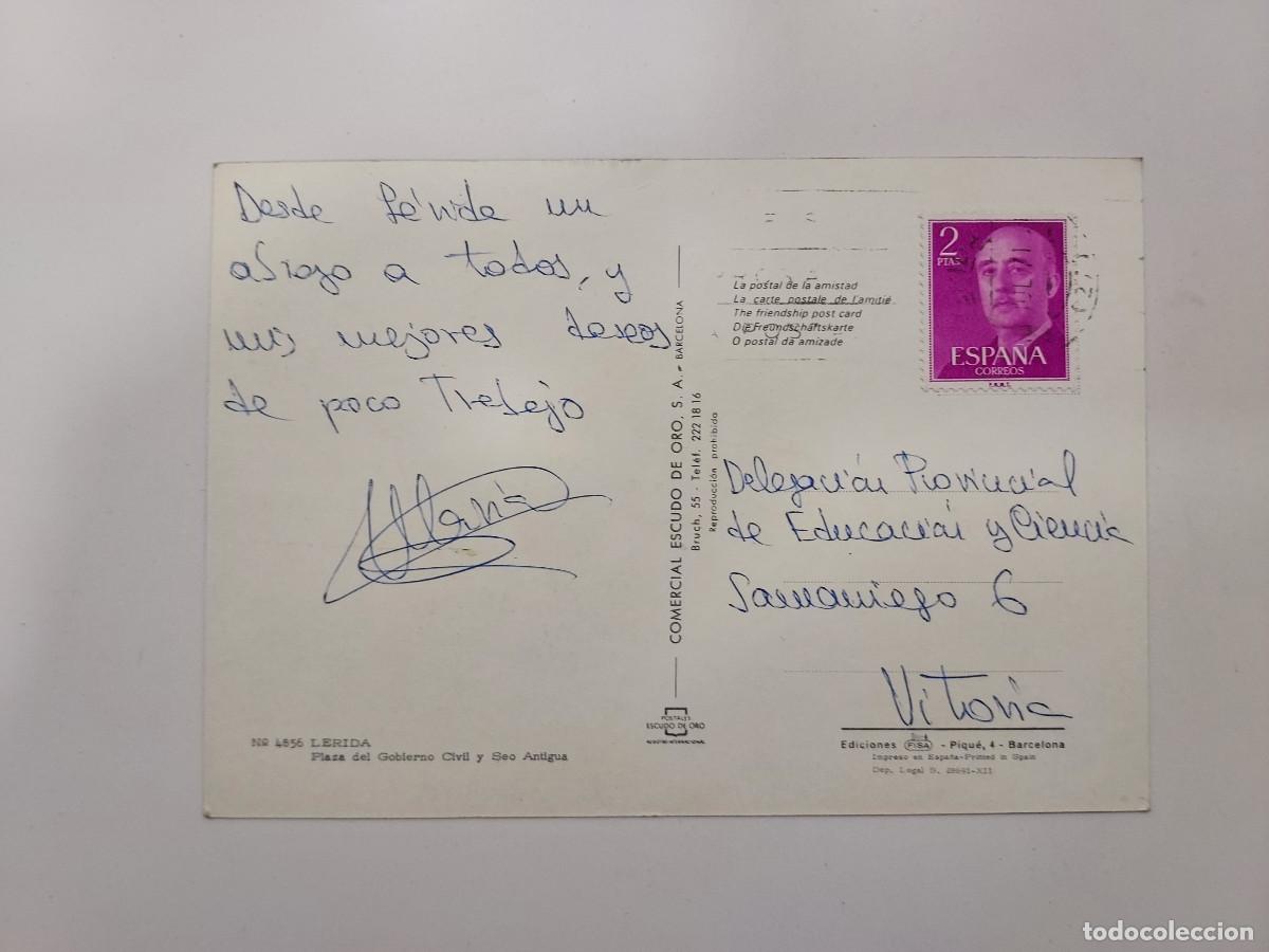 Postales: POSTAL RECORD DE LLEIDA. 1969. CIRCULADA. LERIDA - Foto 2