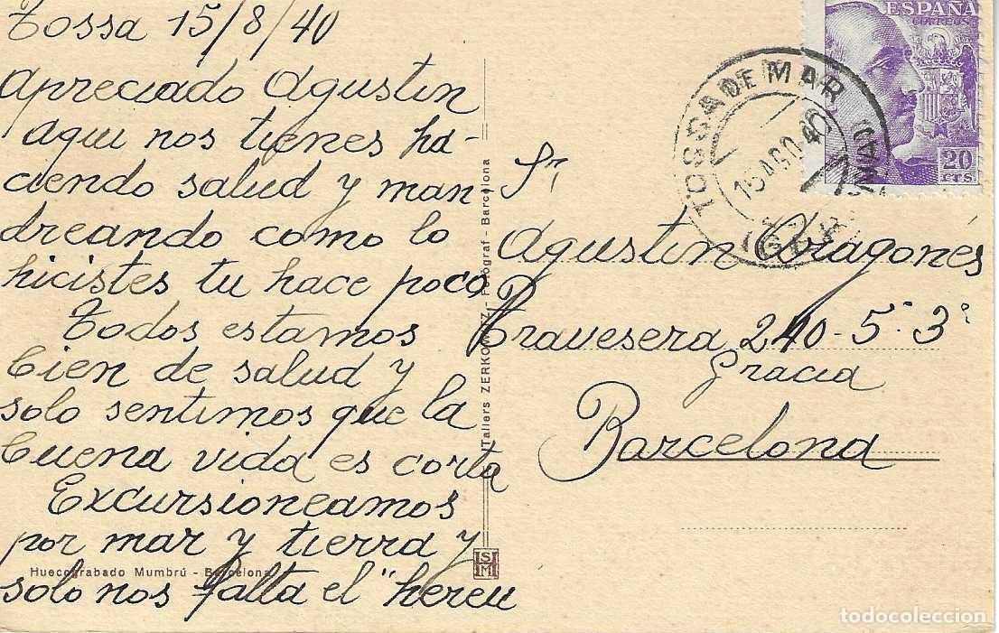 Postales: TOSSA DE MAR - 2. INTERIOR DE LA COVA DE POL - ZERKOWITZ - CIRCULADA 1940 - Foto 2