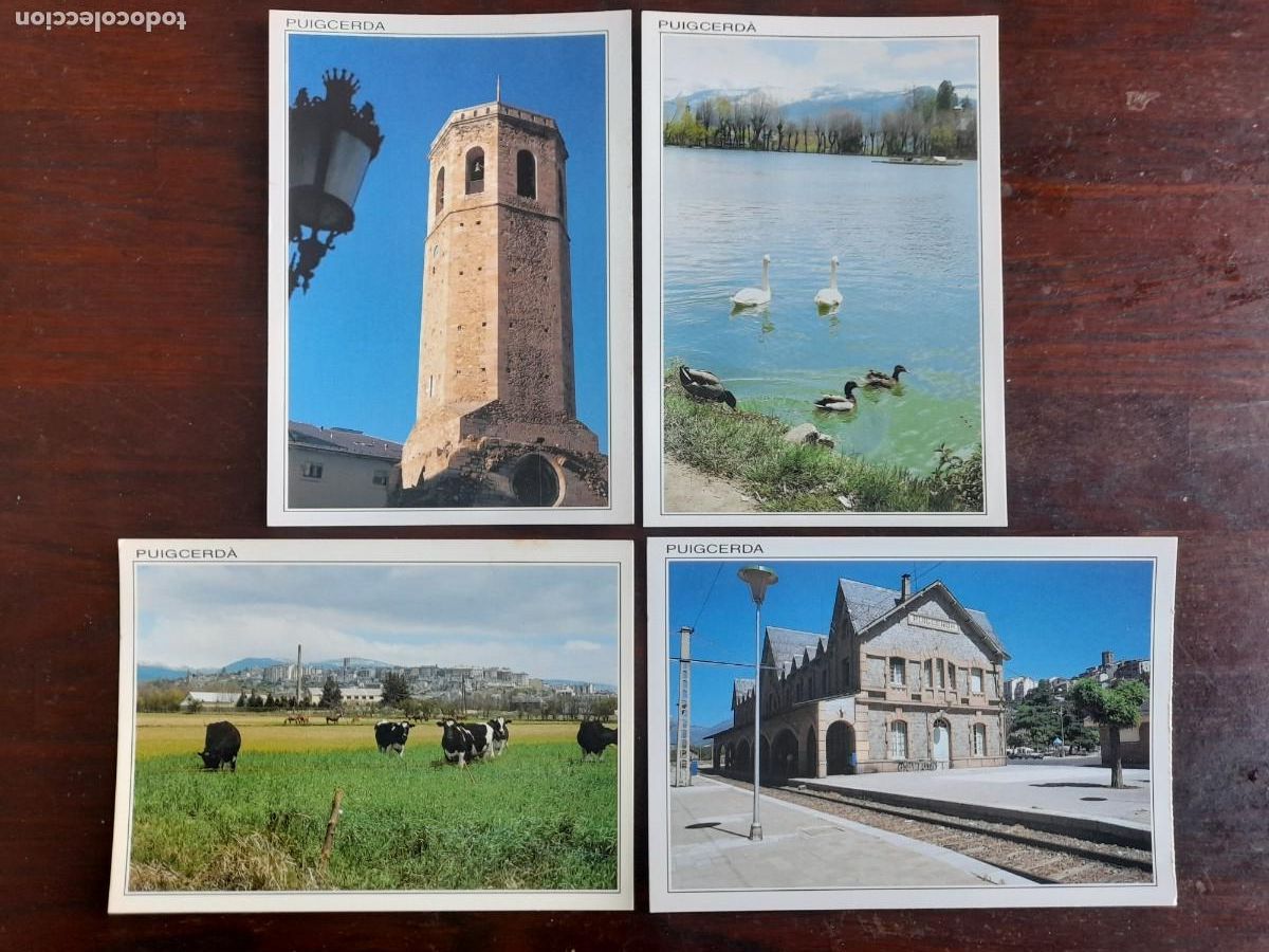 Postales: Una postal vintage campanario iglesia de Sant Donenec en Puigcerda, 4 tarjetas a elegir