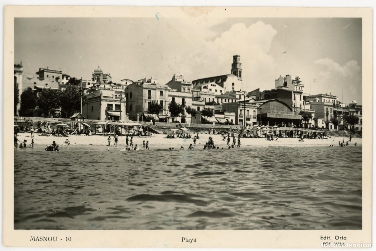 Cartes Postales: a09218 masnou playa orta n&ordm;10 fotografica circulada sin sello 1959
