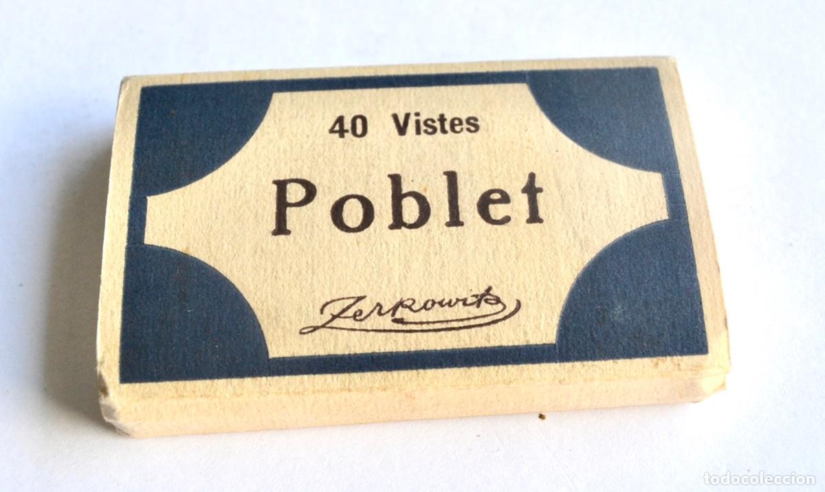 Postales: Peque&ntilde;o librito tipo acorde&oacute;n con 40 &rdquo;Vistes&rdquo;. Monasterio de Poblet. Fot&oacute;grafo Adolf Zerkowitz.