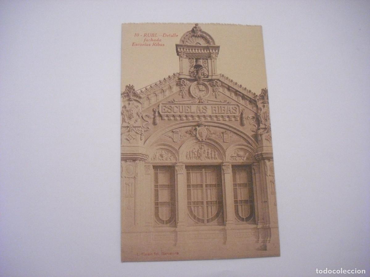 Postcards: RUBI N. 10. DETALLE FACHADA ESCUELAS RIBAS. ROISIN, SIN CIRCULAR