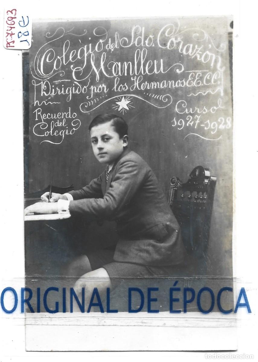 Postales: (PS-74693)POSTAL FOTOGRAFICA DE MANLLEU-ALUMNO COLEGIO DEL SAGRADO CORAZON CURSO 1927-28