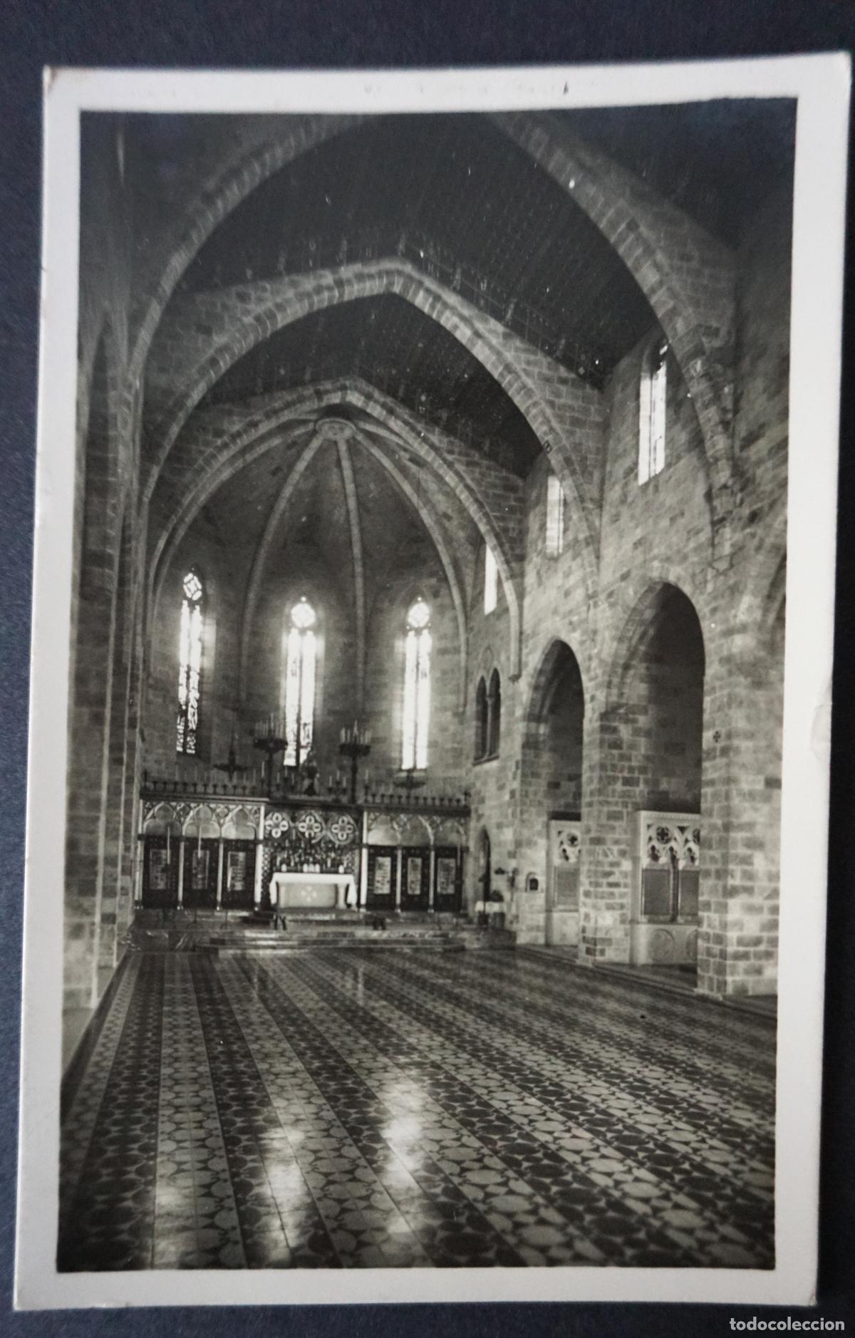 Postales: Palacio de Peralada , Iglesia del Carmen, antigua postal circulada con sello y matasellos a&ntilde;o 1958