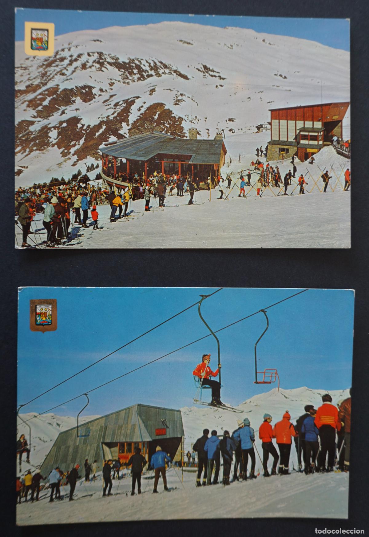Postales: 2 postales sin circular de Baqueira, Estaci&oacute;n interior 2&ordm; y 3er tramo, sin circular del a&ntilde;o 1970