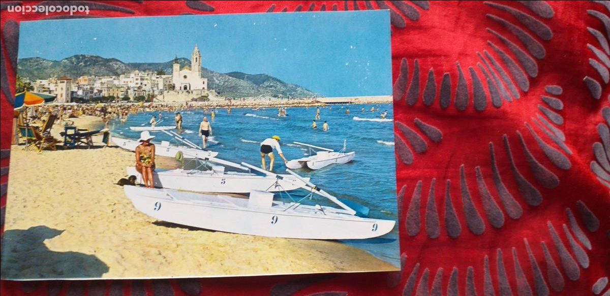 Postales: BARCELONA-RVD-150X105mm.-NO ESCRITA-SITGES-N&ordm;2006-PATINES EN LA PLAYA