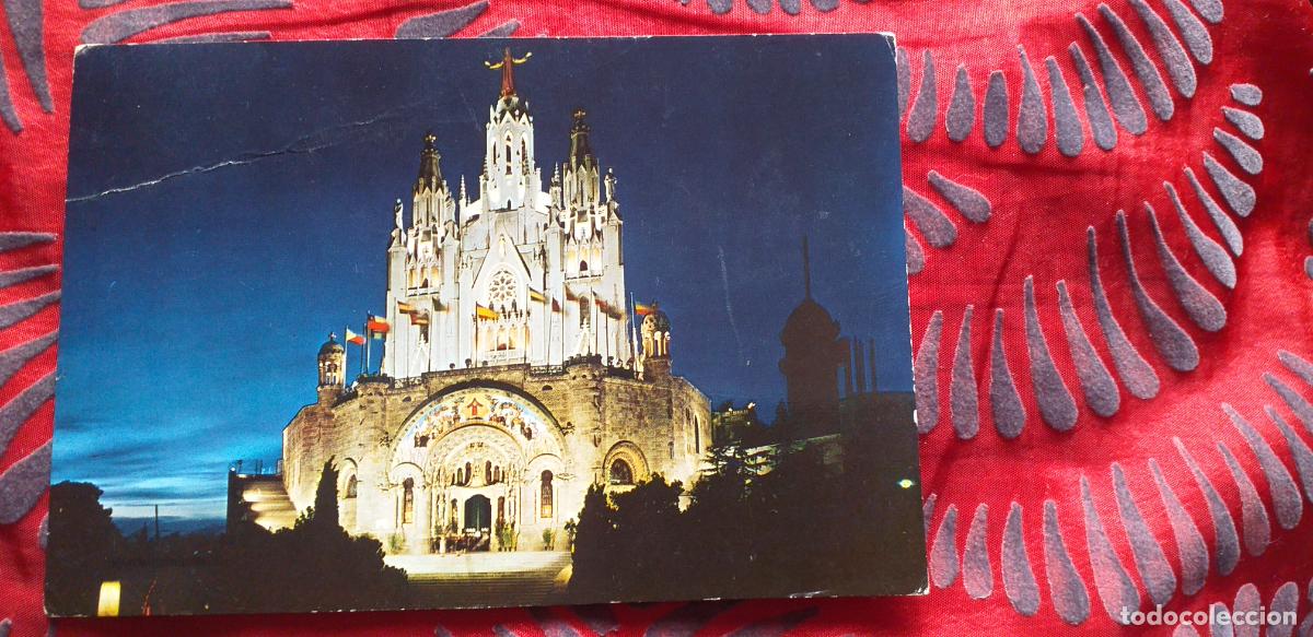 Postales: BARCELONA-RVD-150X105mm.-CIRCULADA-N&ordm;2043-BASILICA NACIONAL EXPIATORIA DEL SAGRADO CORAZON DE JESUS