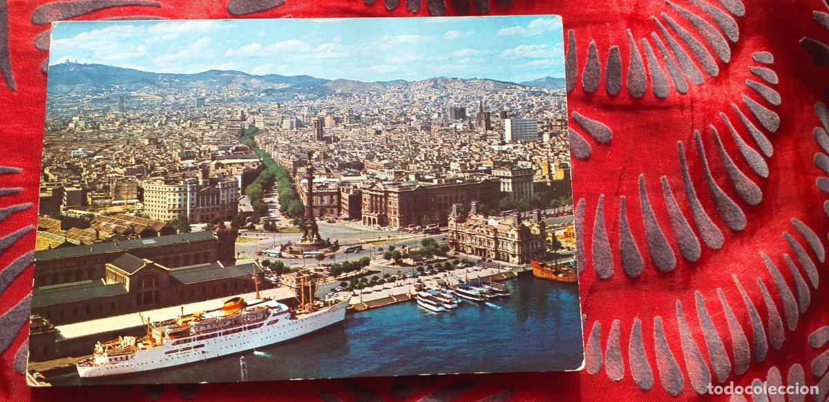 Postales: BARCELONA-RVD-150X105mm.-CIRCULADA-N&ordm;34-VISTA PARCIAL Y PUERTO