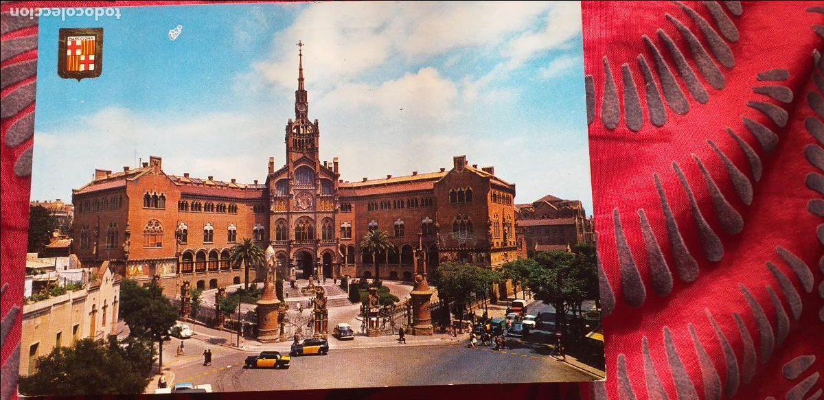 Postales: BARCELONA-RVD-150X105mm.-ESCRITA-N&ordm;821-HOSPITAL DE LA SANTA CRUZ