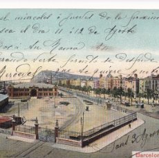 Postales: BARCELONA, NUEVA ADUANA. ED. JAIME VIÑAS, LOUIS GLASER, LEIPZIG Nº 22. CIRCULADA 1909. BYN COLOREADA