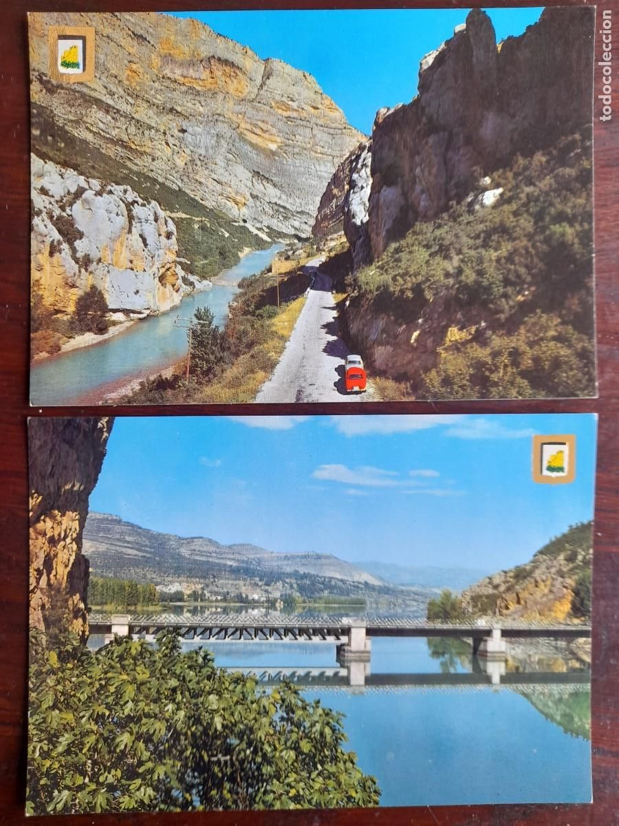 Postais: Una postal 60&acute;s desfiladero y lago dels Terradets en Selles o Cellers en Tora 2 tarjetas a elegir