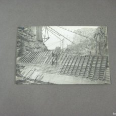Postales: POSTAL FOTOGRÁFICA DE LAS OBRAS DEL PANTANO DE SAN ANTONIO TALARN LÉRIDA 1914. ENCOFRADO AGUAS ABAJO