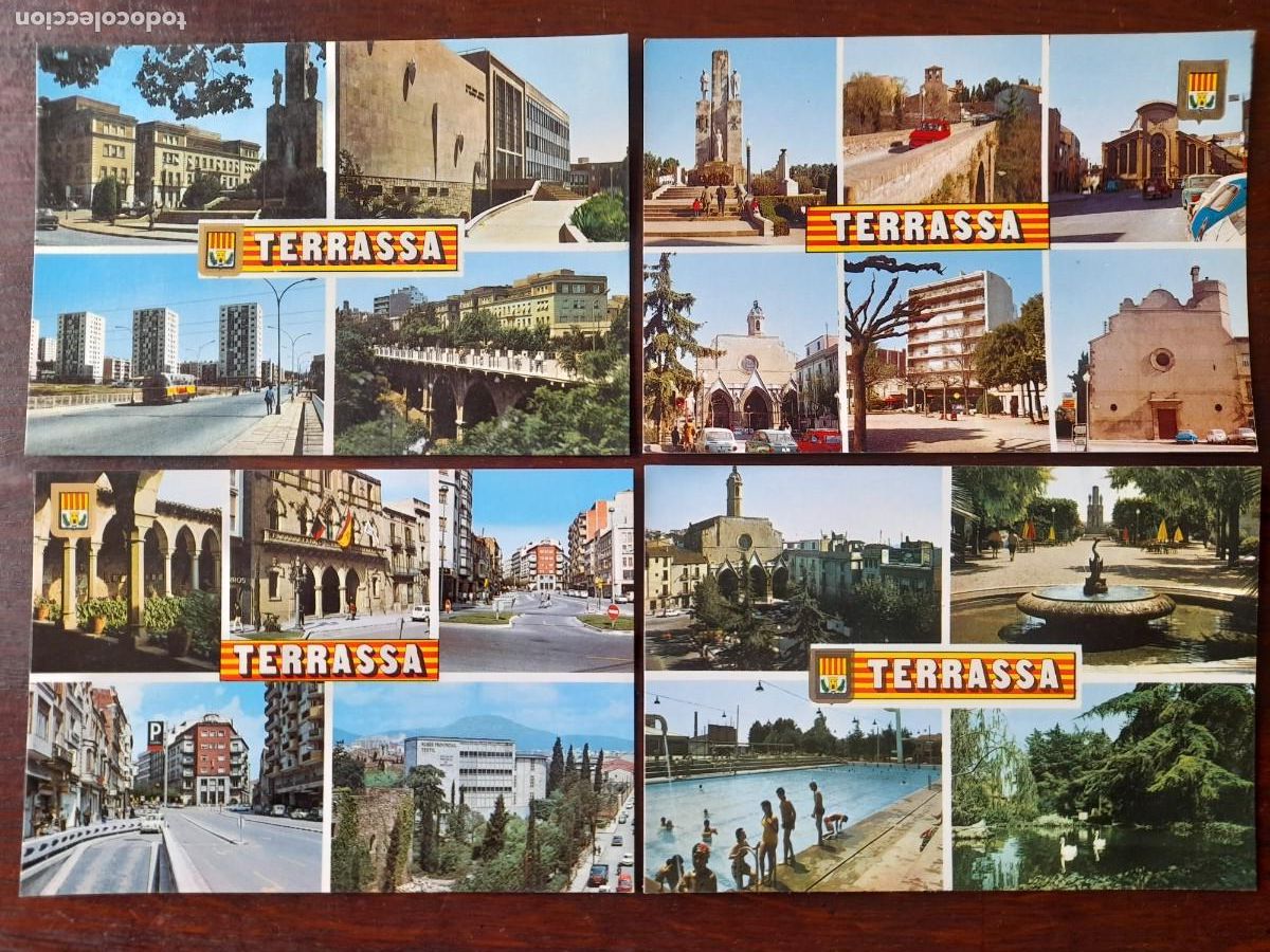 Postkarten: Una postal vintage 70&acute;s im&aacute;genes varias rincones singulares de Terrassa, 4 tarjetas a elegir