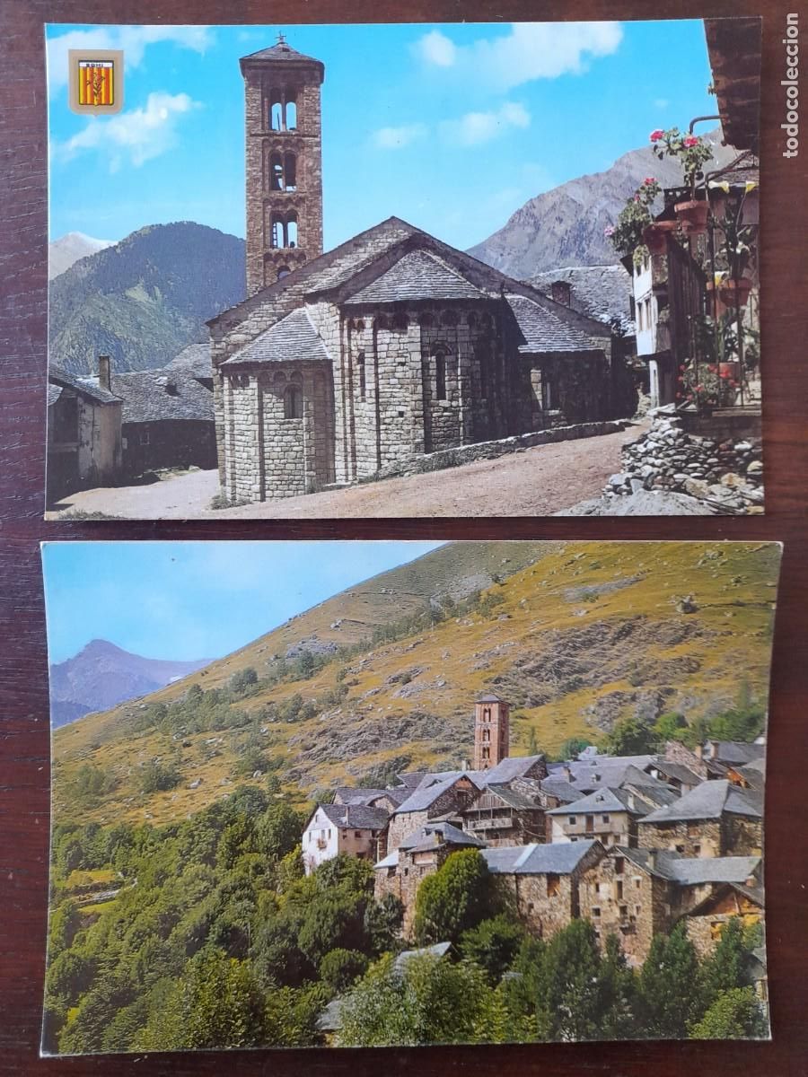 Postales: Una postal vintag 70&acute;s Iglesia y poblacion Santa Maria de Tahul en Vall de Bohi, 2 tarjetas a elegir