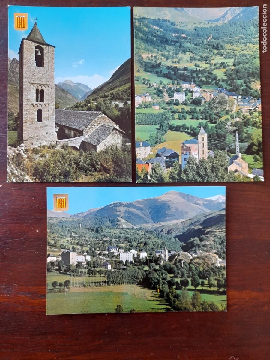 Postales: Una postal vintage 70&acute;s Iglesia rom&aacute;nica de Sant Joan de Bohi, Vall de Bohi, 3 tarjetas a elegir