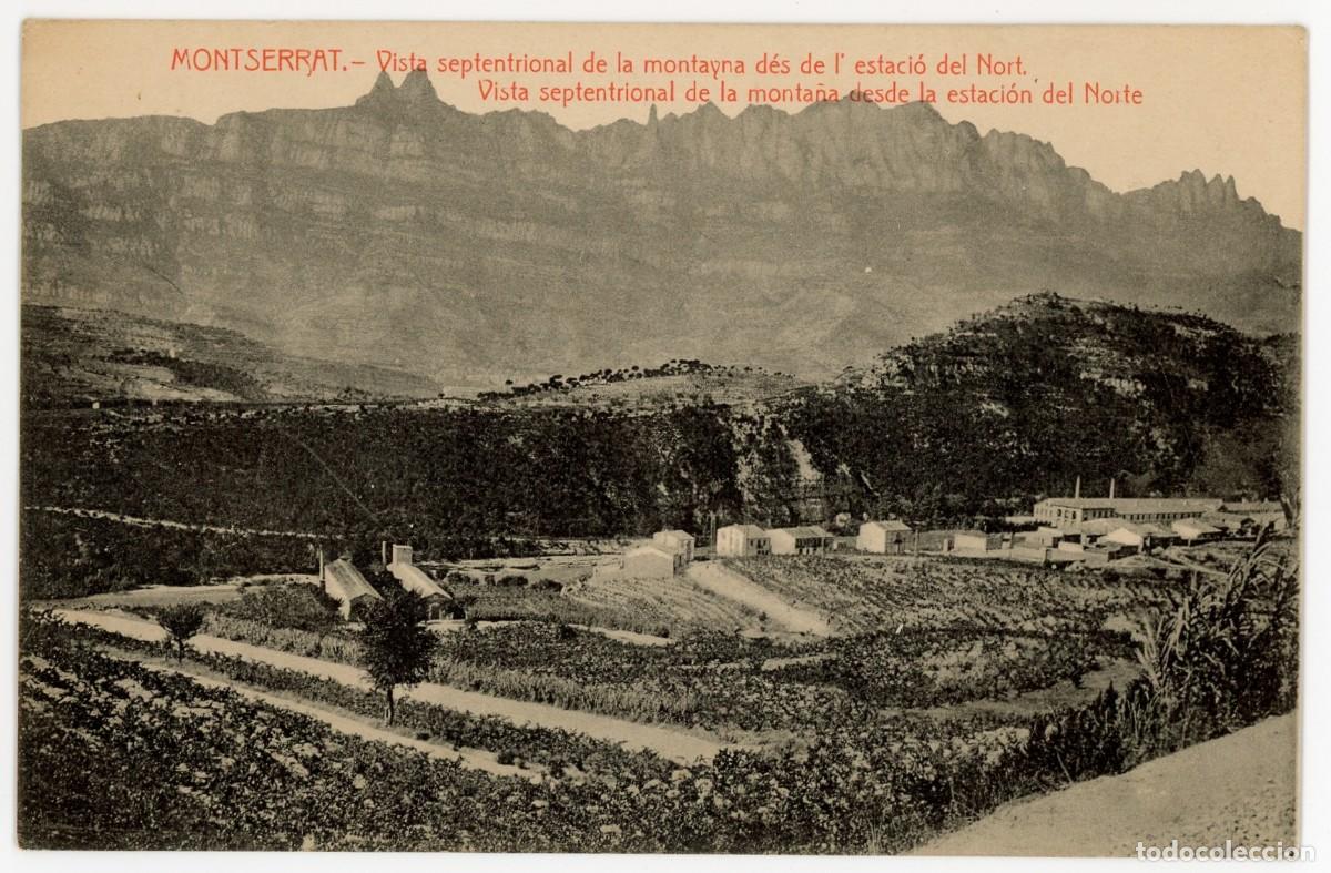 Postkarten: a09335 montserrat vista septentrional de la montanya des de l'estacio del nort ed roca escrita