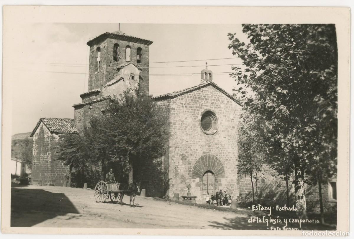 Postkarten: a09361 estany fachada de la iglesia y campanario renom sc carro