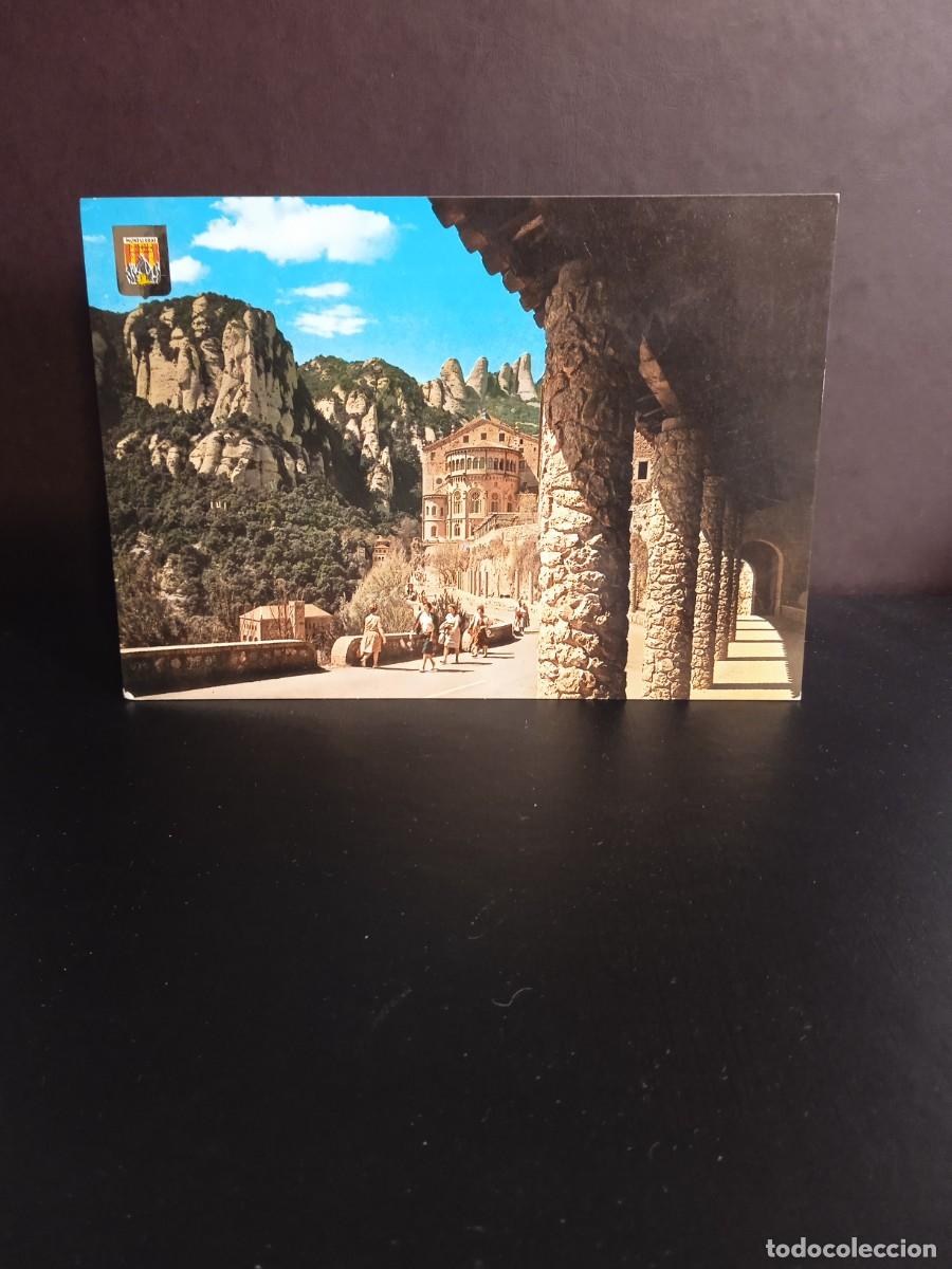 Postales: P1989 Postal 385 Montserrat &Aacute;bside de la Bas&iacute;lica. Escudo de Oro