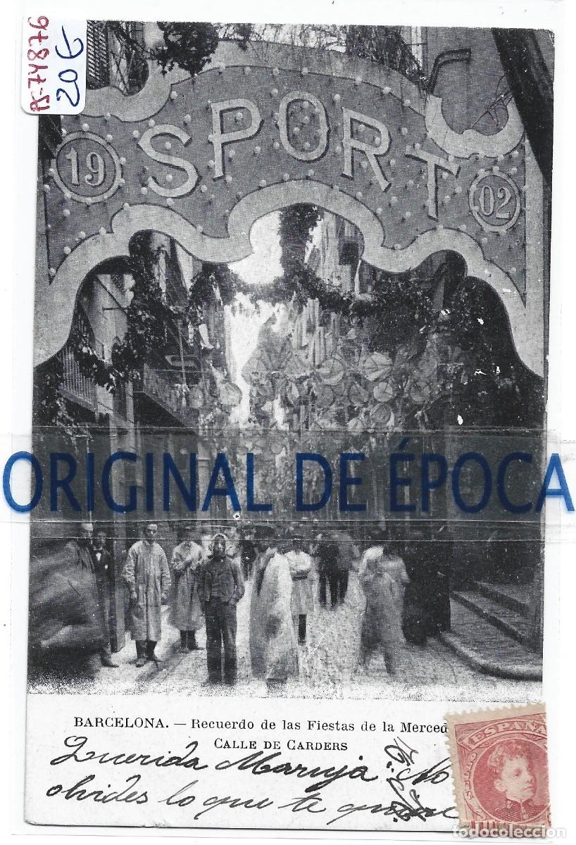 Postales: (PS-74876)POSTAL DE BARCELONA-RECUERDO DE LAS FIESTAS DE LA MERCED 1902.CALLE DE CARDERS