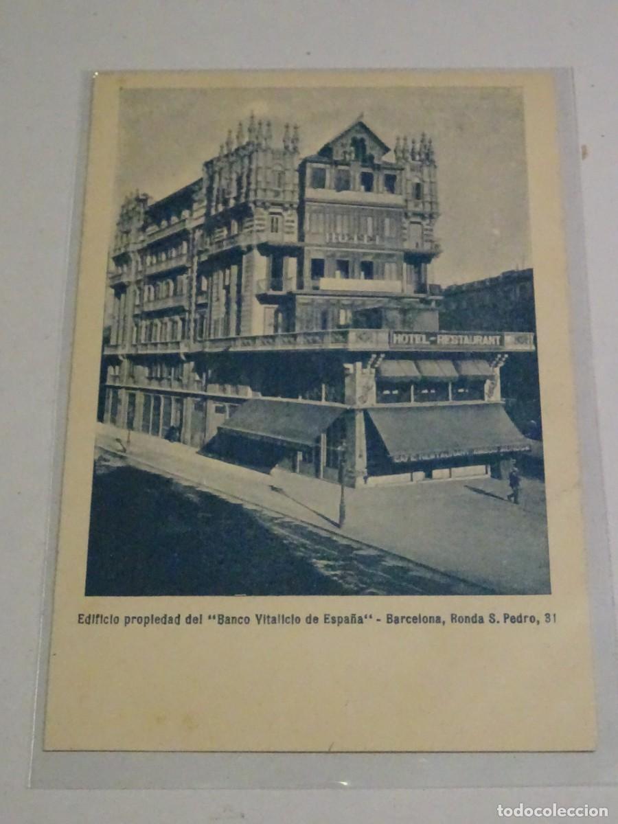 Postales: POSTAL EDIFICIO PROPIEDAD DEL BANCO VITALICIO DE ESPA&Ntilde;A - BARCELONA - Foto 1