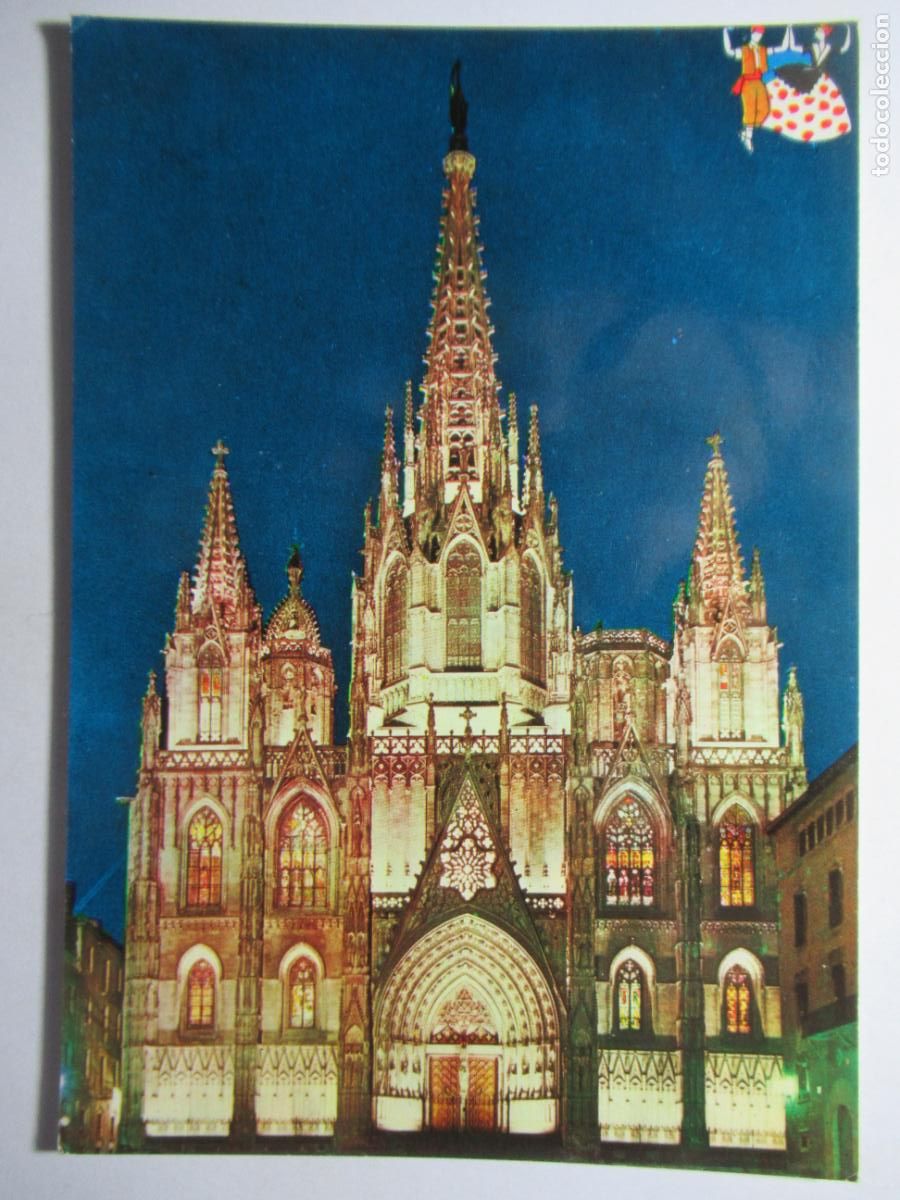 Postales: Barcelona - Catedral Iluminada - Foto 1