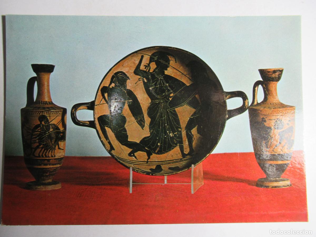 Postkarten: Ampurias - Kilix y Lekitos de figuras Negras