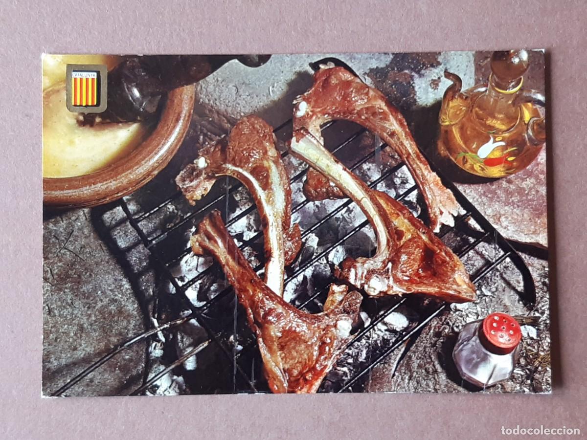 Postales: POSTAL 704 FISA. COSTELLES A LA BRASA AMB ALLIOLI. PLATOS T&Iacute;PICOS. CATALUNYA. 1963. CIRCULADA.