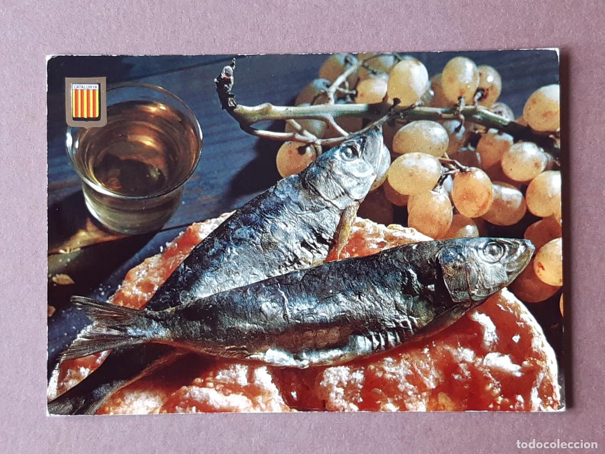 Postales: POSTAL 1141 FISA. PA AMB TOM&Agrave;QUET. ARENGADES. PLATOS T&Iacute;PICOS. CATALUNYA. 1964. SIN CIRCULAR.