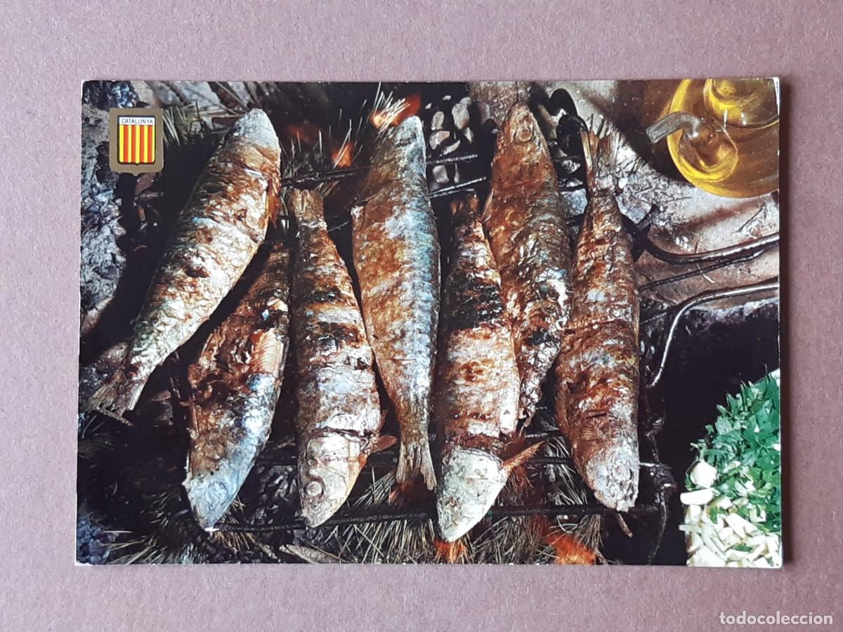 Postales: POSTAL 1142 FISA. SARDINES A LA BRASA AMB ALL I JULIVERT PLATOS T&Iacute;PICOS. CATALUNYA. 1964. SIN CIRC.