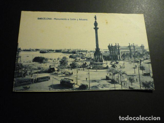 Postales: BARCELONA MONUMENTO A COLON Y ADUANA - Foto 1