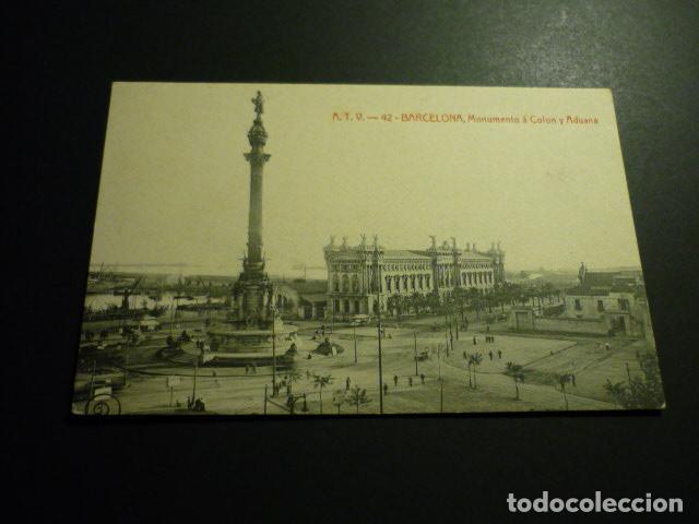 Postales: BARCELONA MONUMENTO A COLON Y ADUANA - Foto 1
