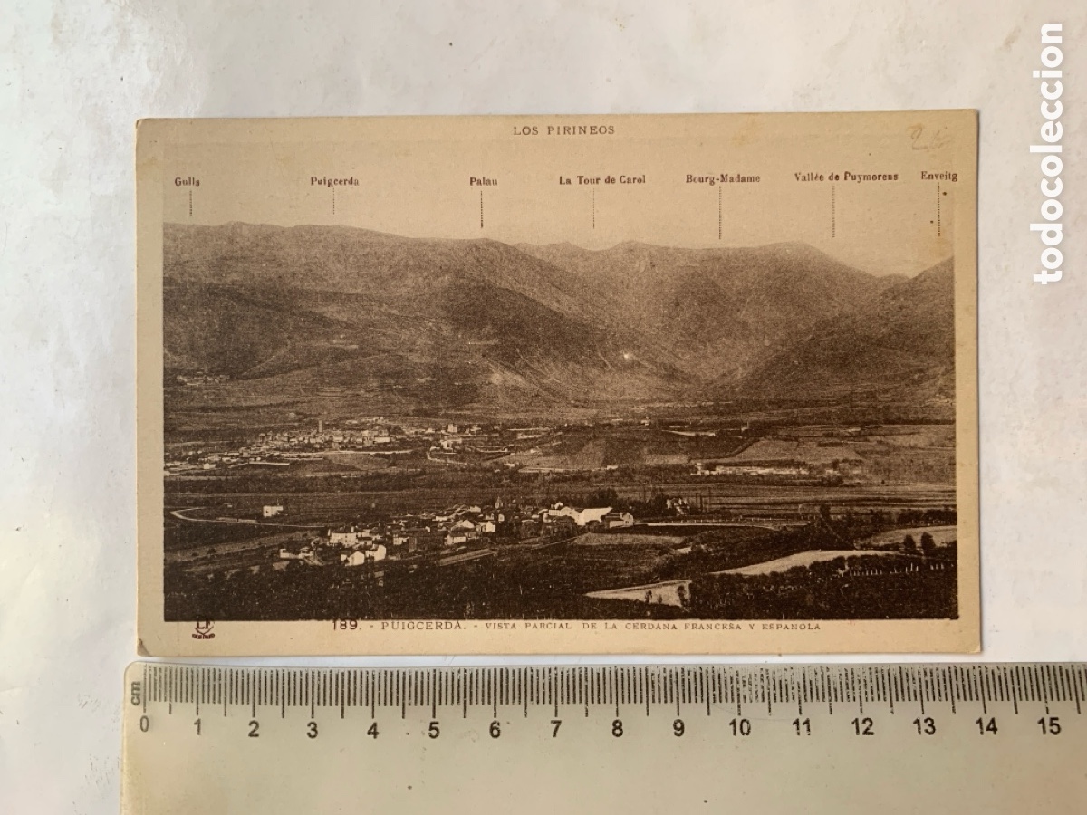 Postales: POSTAL. PUIGCERDA. VISTA PARCIAL CERDA&Ntilde;A FRANCESA Y ESPA&Ntilde;OLA. 10 OCTUBRE 1936.