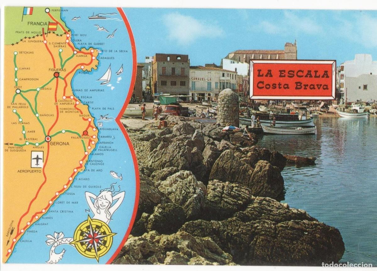 Postales: Girona-Costa Brava- La Escala-circulada- - Foto 1