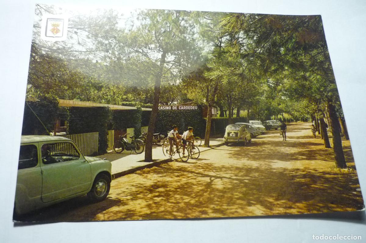 Postales: POSTAL CARDEDEU,.CASINO COCHES SEAT .-CIRCULADA CM